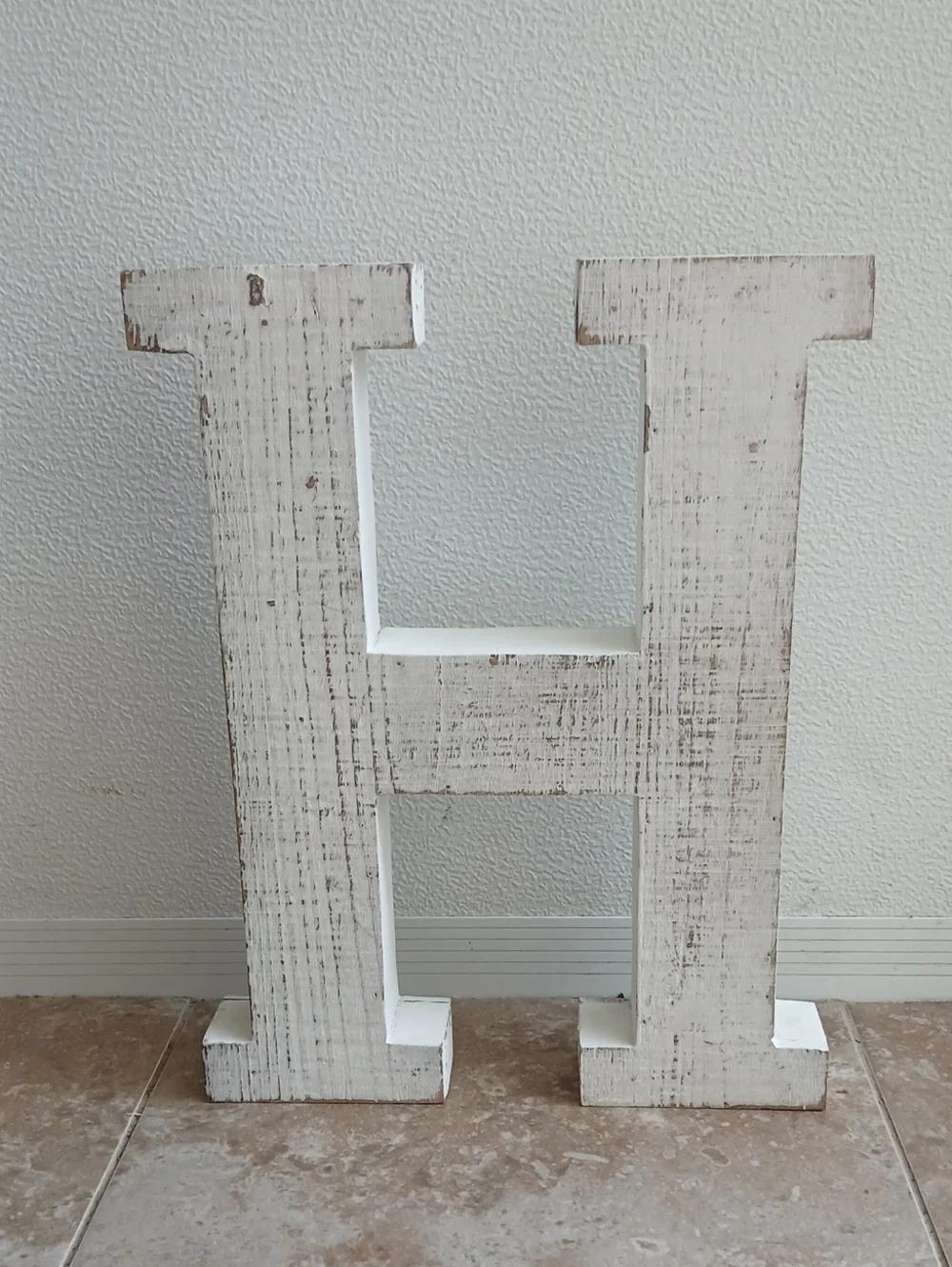 Hobby Lobby Distressed White Wooden Letter H